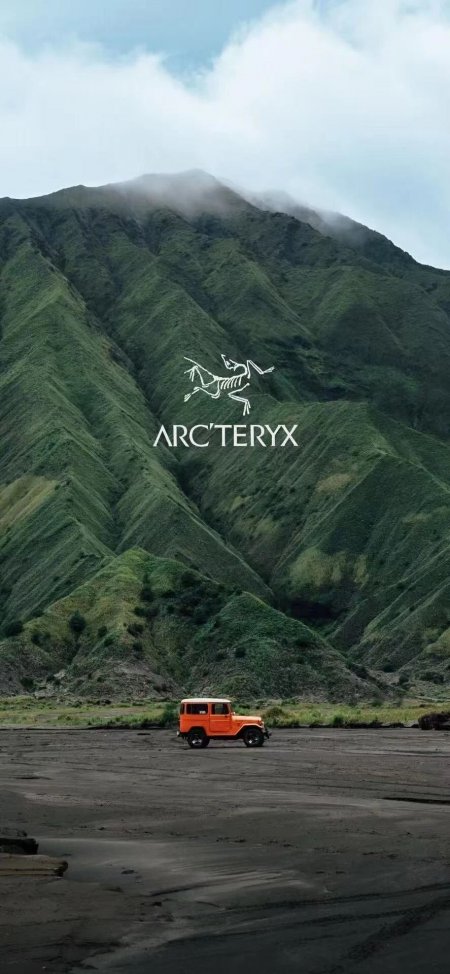 始祖鸟户外橙色越野车壮丽山脉风景手机壁纸