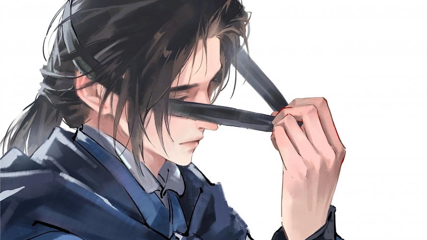 魔道祖师魏无羡蒙眼黑发少年二次元动漫电脑壁纸