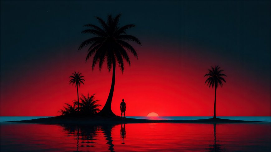 热带日落海景唯美风景电脑壁纸