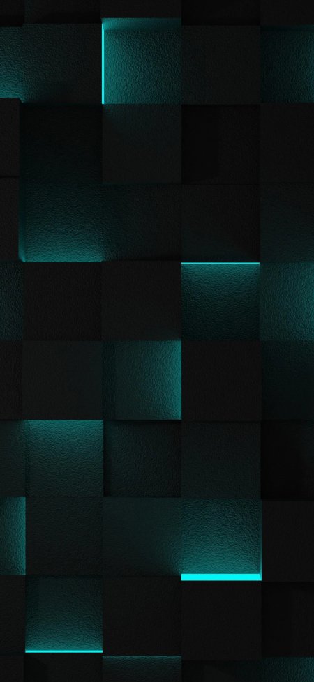 暗黑立体方块青光科技创意手机壁纸