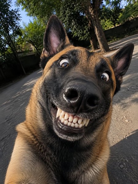 搞笑马犬憨萌露齿表情动物手机壁纸