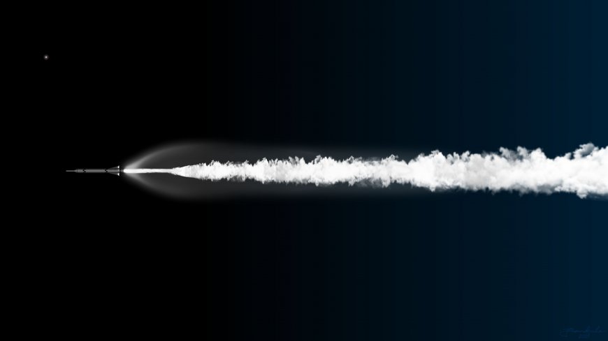 火箭升空黑蓝极简创意电脑壁纸