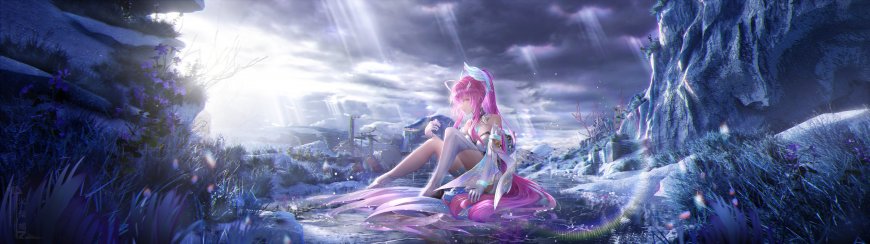 崩坏爱莉希雅粉发少女雪地圣光游戏电脑壁纸
