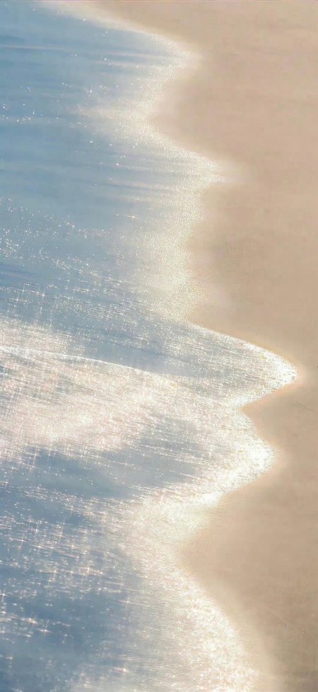 闪耀海浪沙滩清新治愈风景手机壁纸