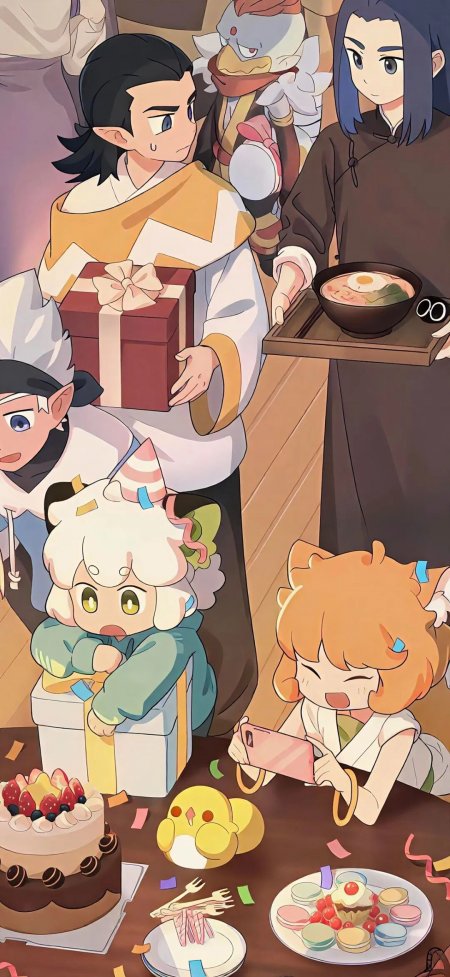 罗小黑战记兽耳少女生日派对拍照明快动漫手机壁纸