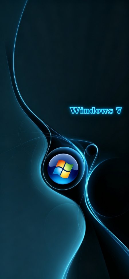 蓝色光轨Windows7科技简约创意手机壁纸