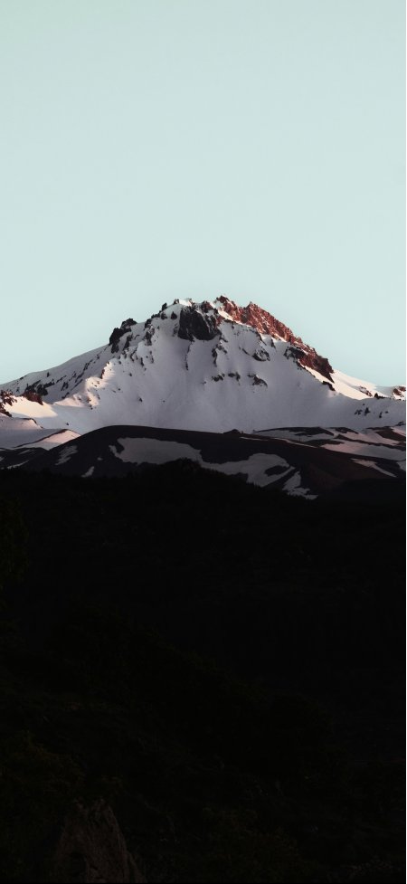 雪山日照金山金色峰顶极简风景手机壁纸