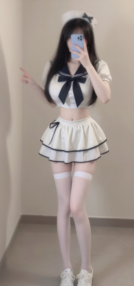 水手服美女白丝自拍美女手机壁纸