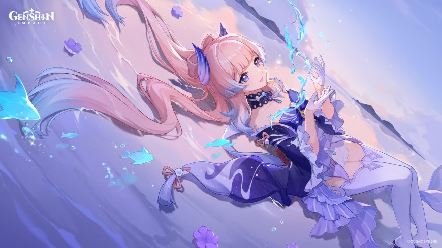 原神珊瑚宫心海粉发沙滩少女游戏电脑壁纸