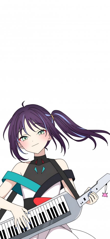紫发少女弹奏键盘乐器动漫手机壁纸