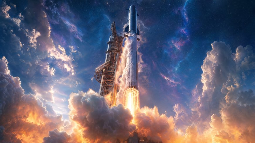 星舰运载火箭发射升空烟柱航空电脑壁纸