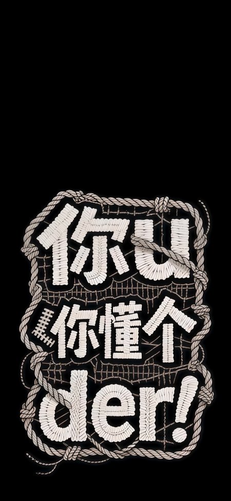 纯黑刺绣个性文字梗创意手机壁纸