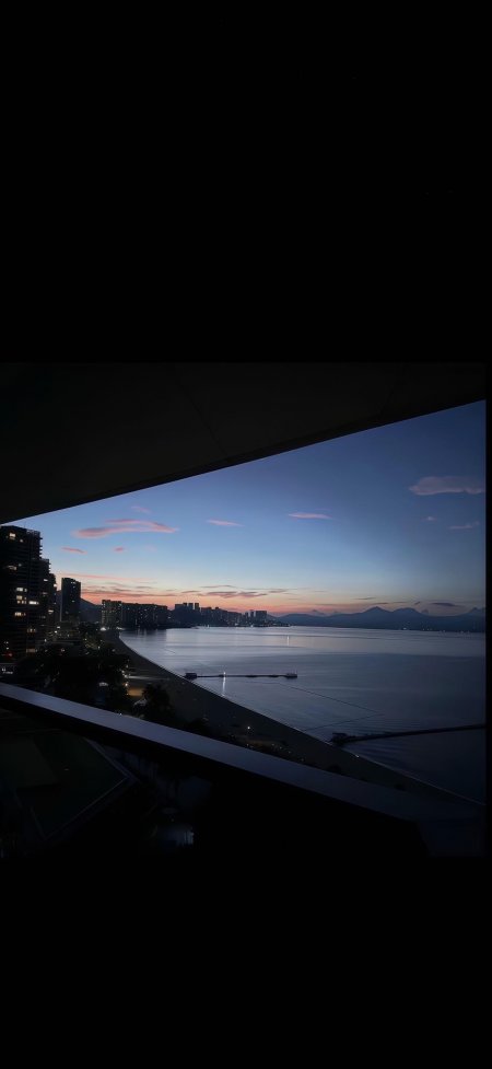 暮色海湾城市天际线风景手机壁纸