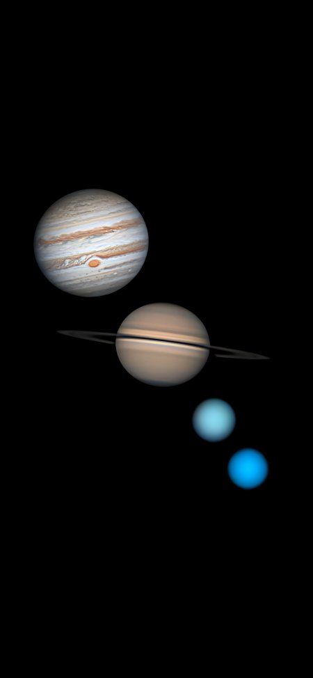 太阳系四行星简约宇宙创意手机壁纸