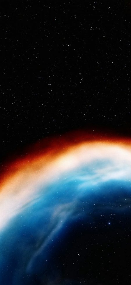 星球大气层橙蓝星空创意手机壁纸