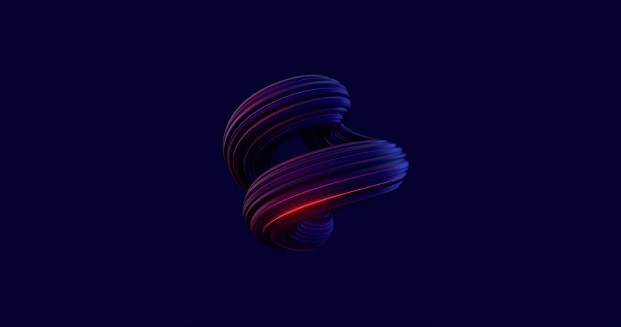 暗蓝紫扭曲几何霓虹红光抽象纹理电脑壁纸