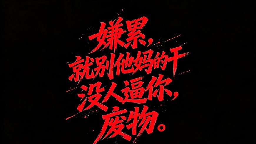 黑底红字霸气语录文字创意电脑壁纸
