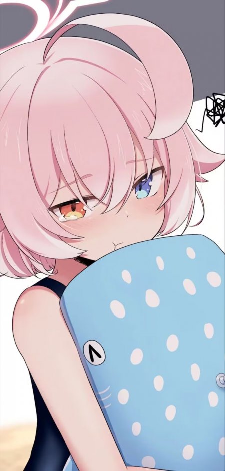 碧蓝档案小鸟游星野抱枕委屈动漫手机壁纸