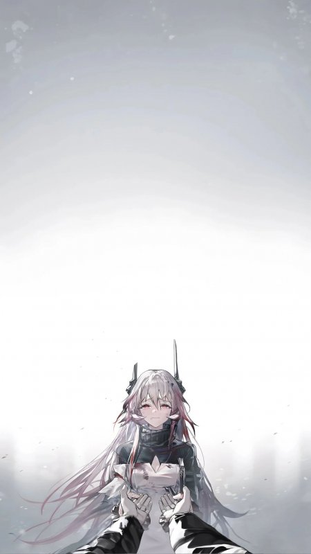 粉发哭笑少女伸手动漫手机壁纸