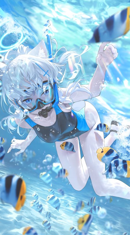 砂狼白子水下浮潜动漫手机壁纸