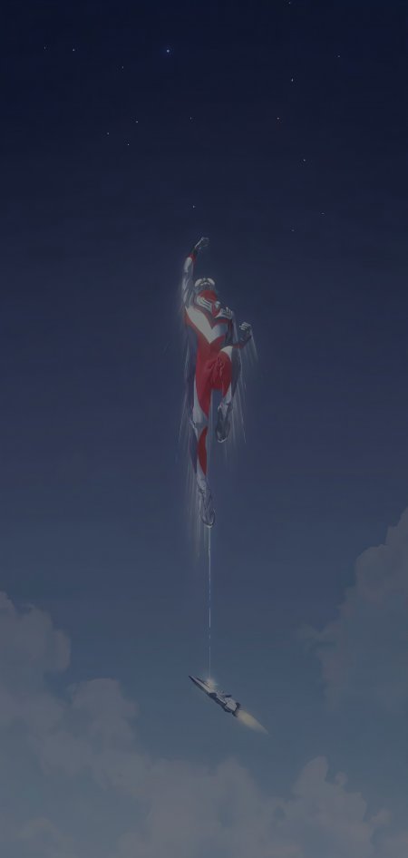 奥特曼冲上星空云层战机动漫手机壁纸