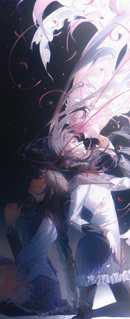 魔法少女小圆晓美焰鹿目圆红线羁绊动漫手机壁纸