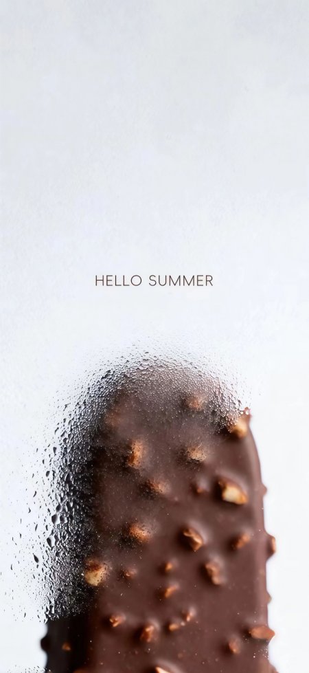 夏日清凉巧克力坚果脆皮雪糕水滴简约创意手机壁纸