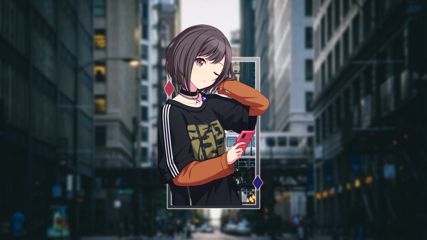 世界计划东云绘名短发眨眼持机少女动漫电脑壁纸