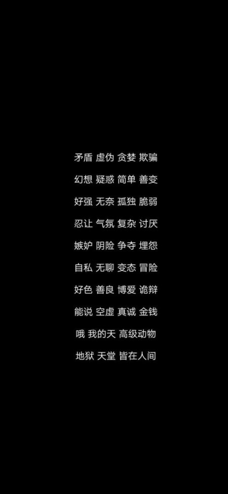 窦唯高级动物歌词黑白简约创意手机壁纸