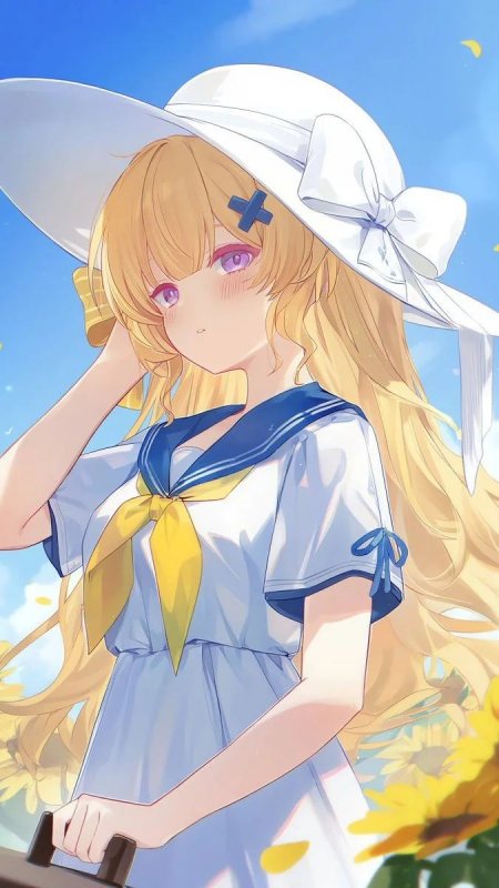 原神芭芭拉夏日草帽水手服向日葵背景动漫手机壁纸