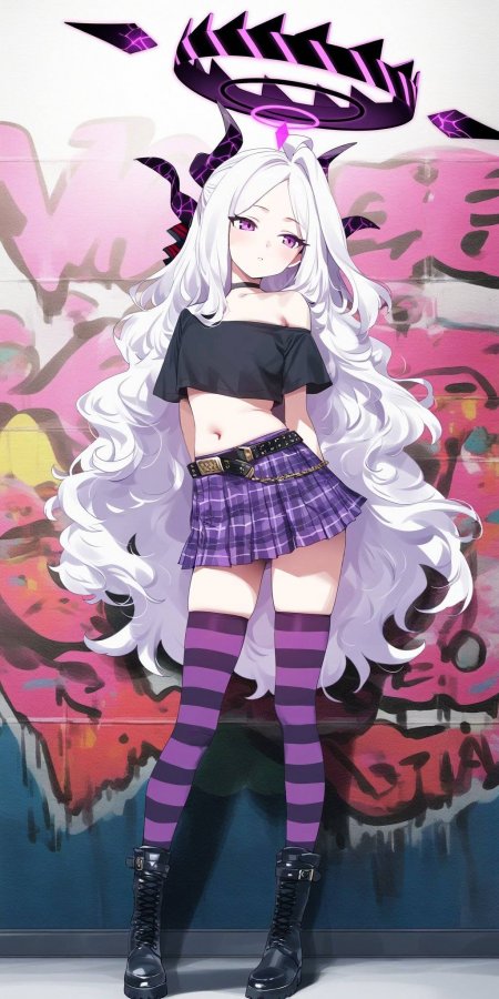 碧蓝档案空崎日奈街头涂鸦少女动漫手机壁纸