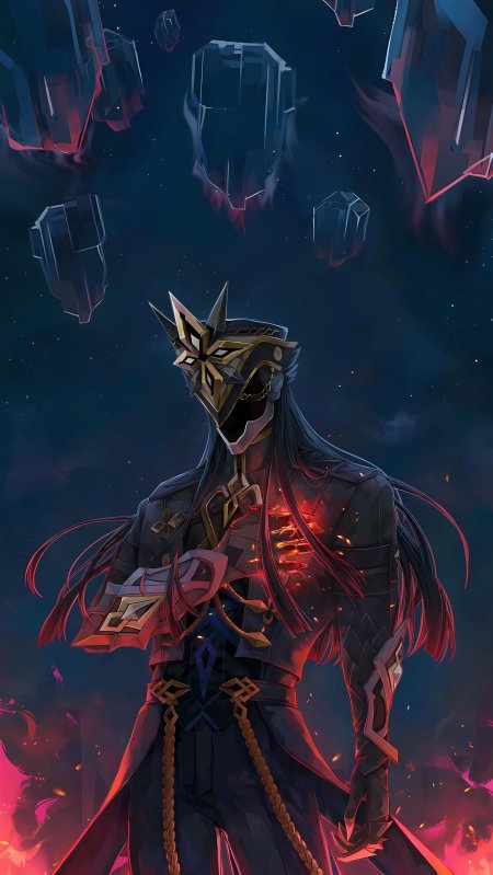 原神队长卡皮塔诺暗黑盔甲插画动漫手机壁纸