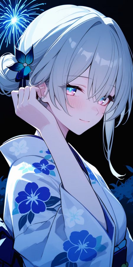 崩坏星穹铁道镜流烟花浴衣少女动漫手机壁纸