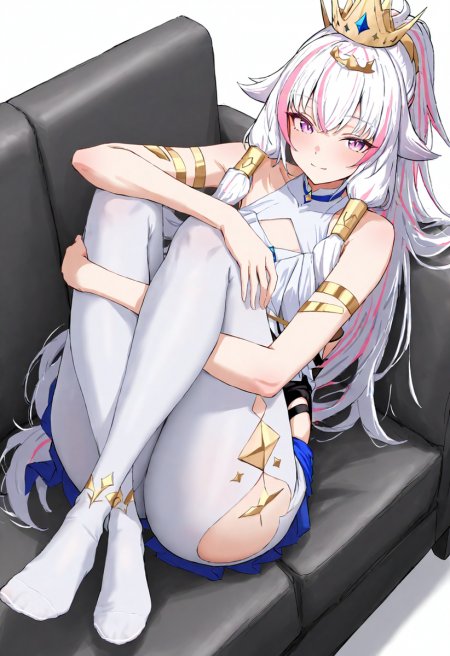 崩坏星穹铁道流萤少女银发金冠抱膝温柔游戏手机壁纸