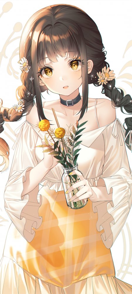 画江湖之侠岚伊诺少女白裙花束温柔治愈动漫手机壁纸