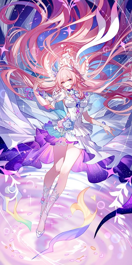 崩坏星穹铁道昔涟粉发少女星河羽翼梦幻舞台游戏手机壁纸
