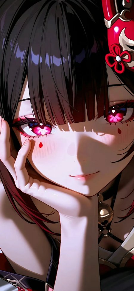 崩坏星穹铁道花火少女面具红瞳暗黑风格游戏手机壁纸