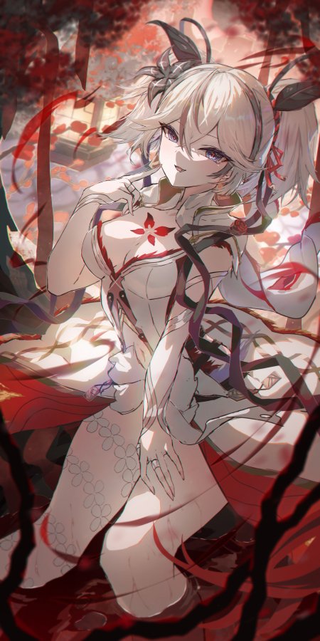 鸣潮椿白发少女红叶缠绕暗黑风格唯美游戏手机壁纸