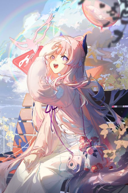 原神珊瑚宫心海彩虹晴空手遮阳光动漫手机壁纸