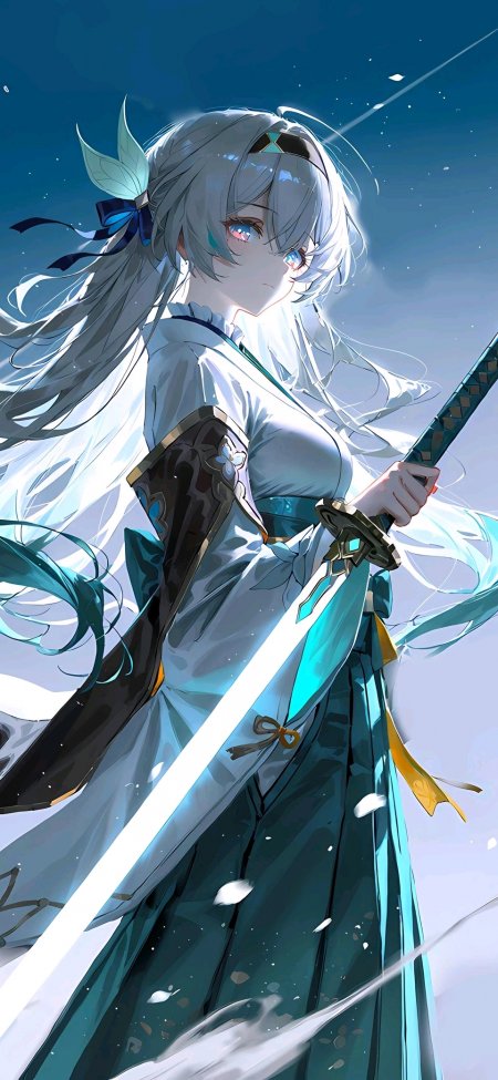 崩坏：星穹铁道流萤持剑凝视动态场景动漫手机壁纸