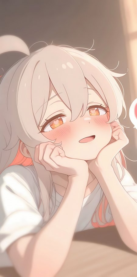 别当欧尼酱了绪山真寻银发托腮少女动漫电脑壁纸