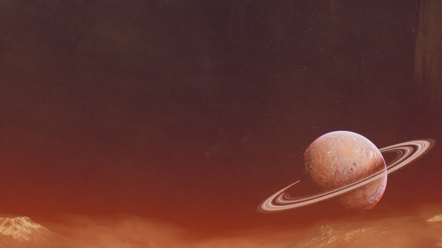 暖色光环星球雪山云海宇宙奇观唯美风景电脑壁纸
