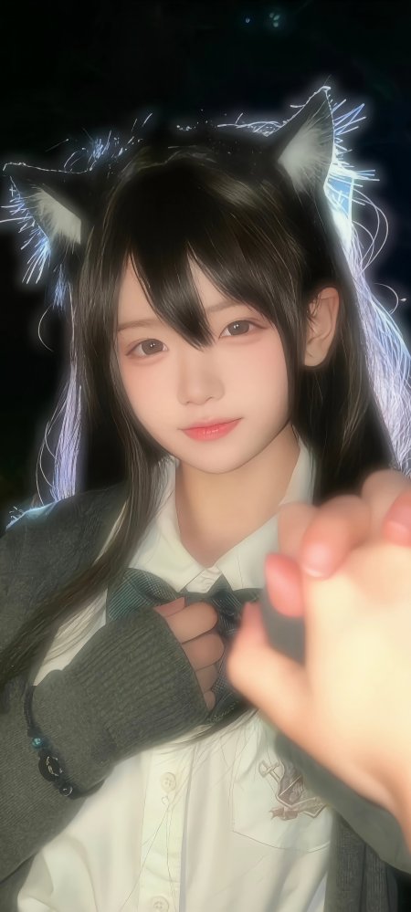 猫耳校服少女第一视角牵手梦幻动漫手机壁纸