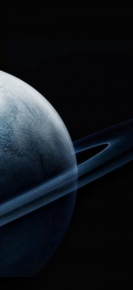 蓝色环绕行星暗黑宇宙科幻手机壁纸