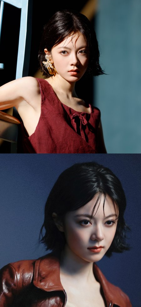 赵今麦短发酒红金饰人像明星手机壁纸