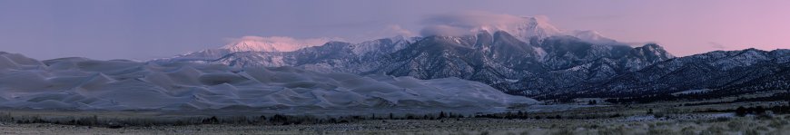 大沙丘国家公园雪山沙丘日落自然风光风景超宽屏电脑壁纸