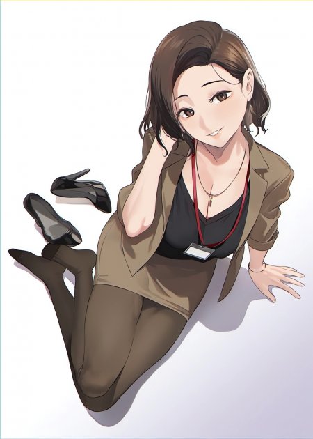 棕发职场女白领脱鞋休息美女手机壁纸