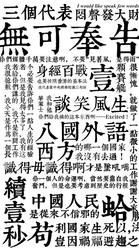 黑白语录文字云谈笑风生创意手机壁纸