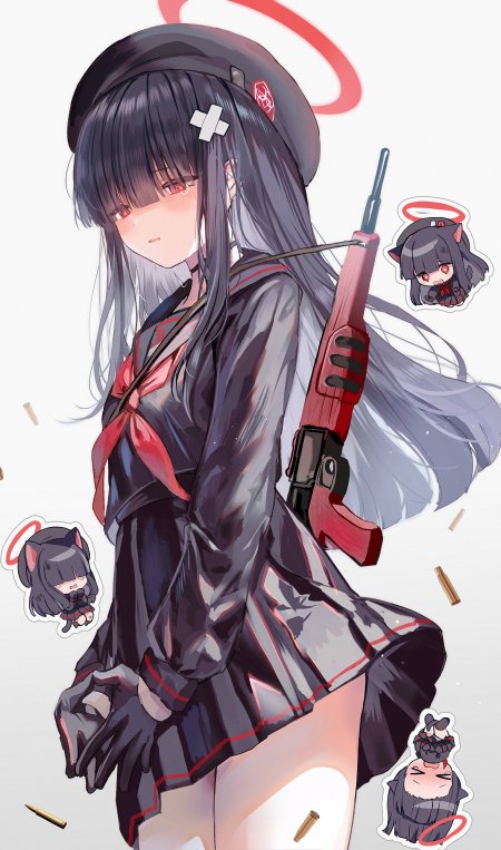 碧蓝档案狙击少女红枪猫耳游戏手机壁纸