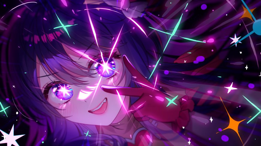 我推的孩子星野爱紫发星星眼少女二次元动漫电脑壁纸